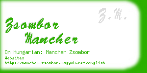 zsombor mancher business card